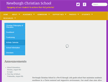 Tablet Screenshot of newburghchristianschool.com